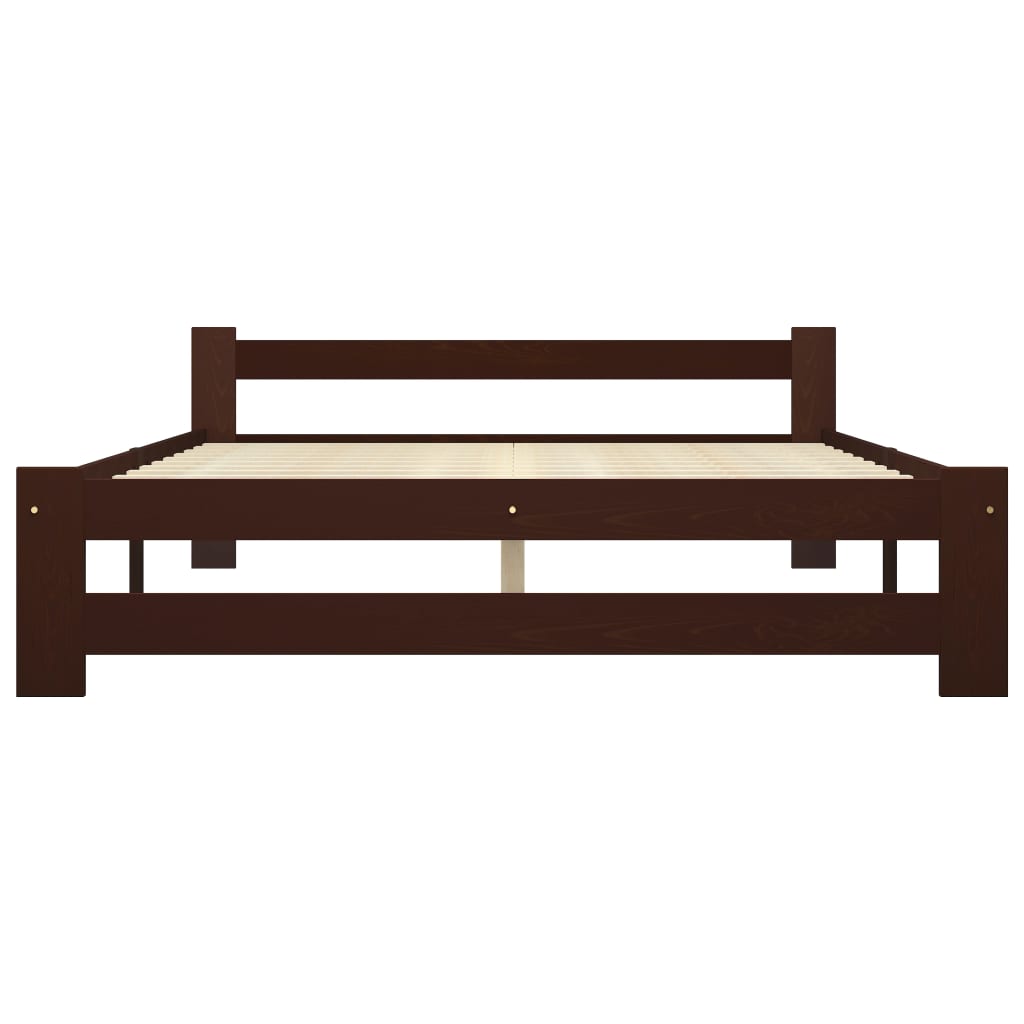 Massivholzbett Dunkelbraun Kiefer 180x200 cm