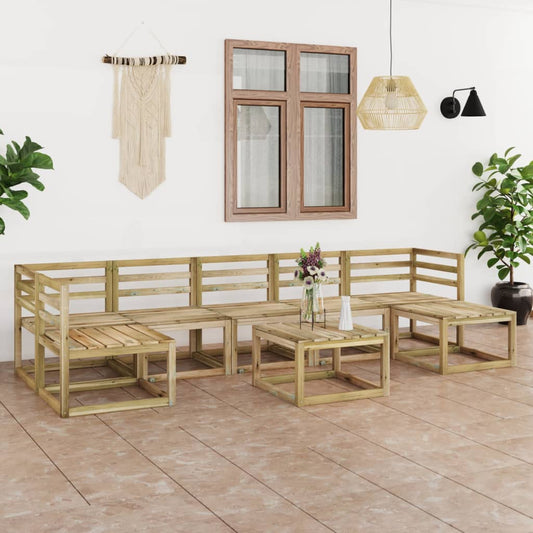8-piece garden lounge set green impregnated pinewood