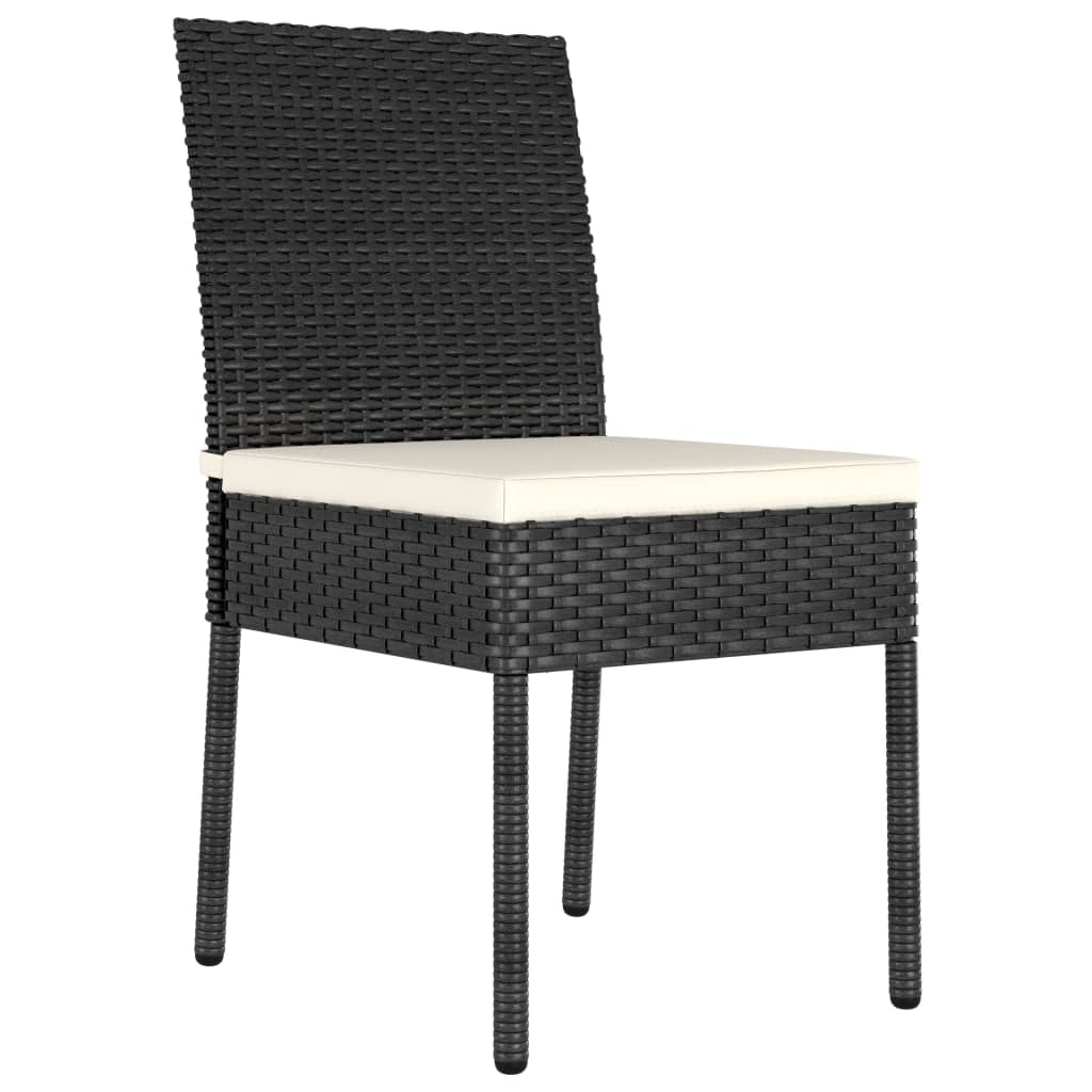 9-piece garden dining set poly rattan black