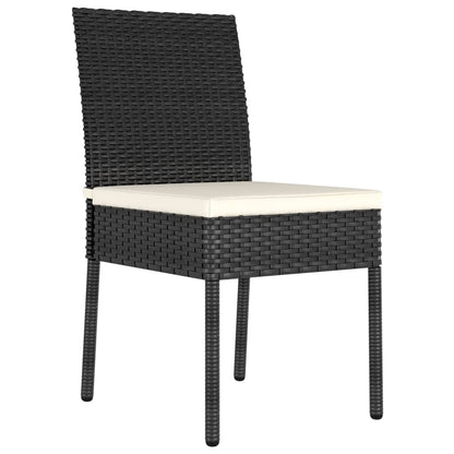 9-piece garden dining set poly rattan black