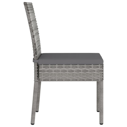 3-piece garden dining set poly rattan grey