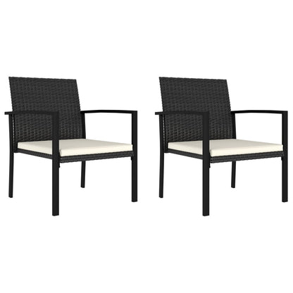 3-piece garden dining set poly rattan black