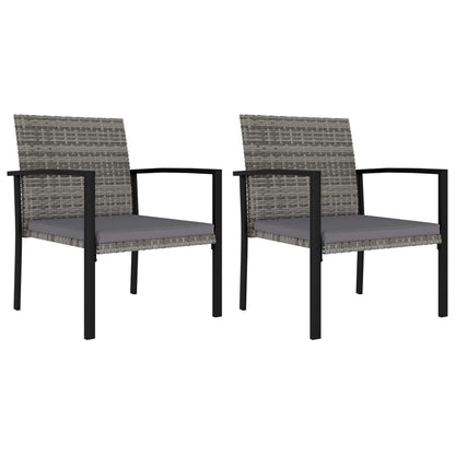 3-piece garden dining set poly rattan grey