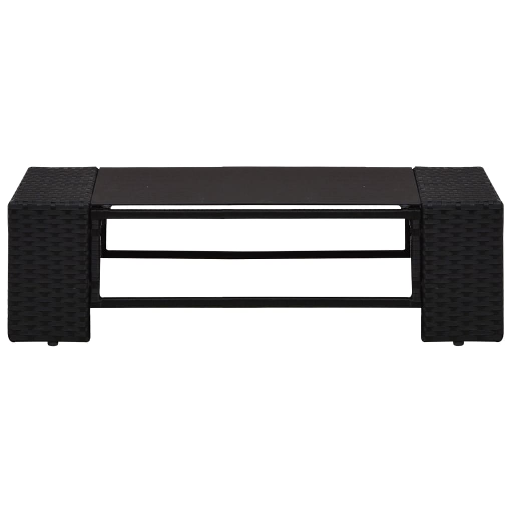 6 kom. Vrtna garnitura za sjedenje s jastucima od crnog poliratana