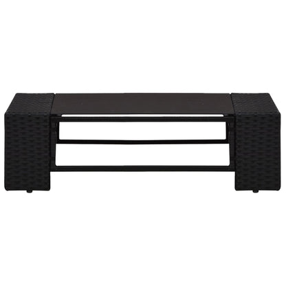 6 kom. Vrtna garnitura za sjedenje s jastucima od crnog poliratana