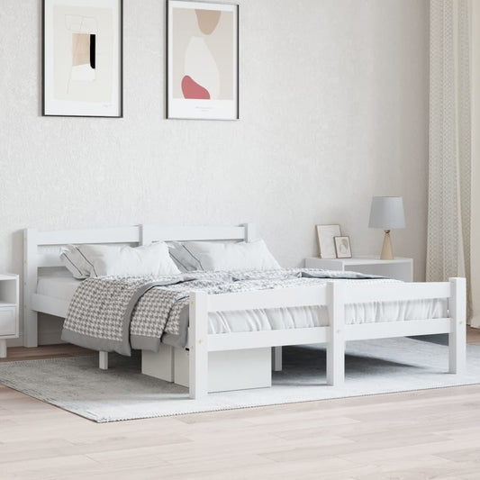 Solid wood bed white pine 140x200 cm