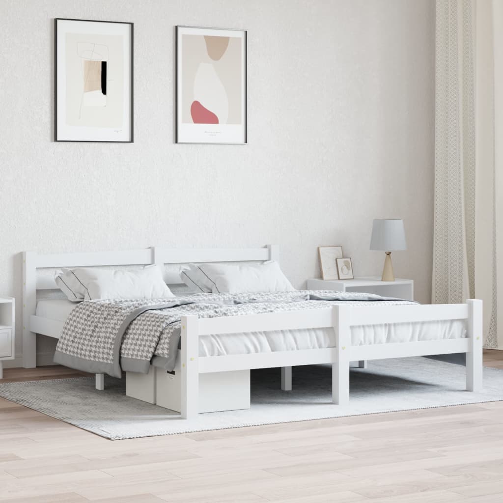 Solid wood bed white pine 160x200 cm
