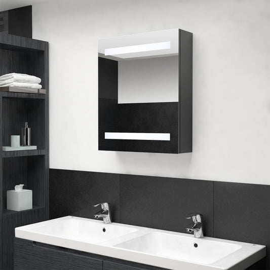 LED bathroom mirror cabinet grey 50x14x60 cm