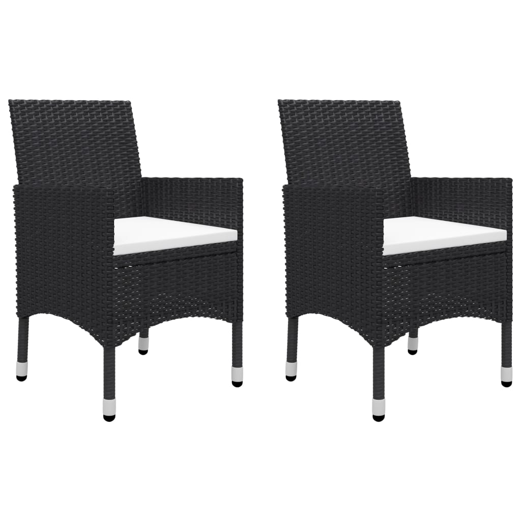 3-piece garden dining set black