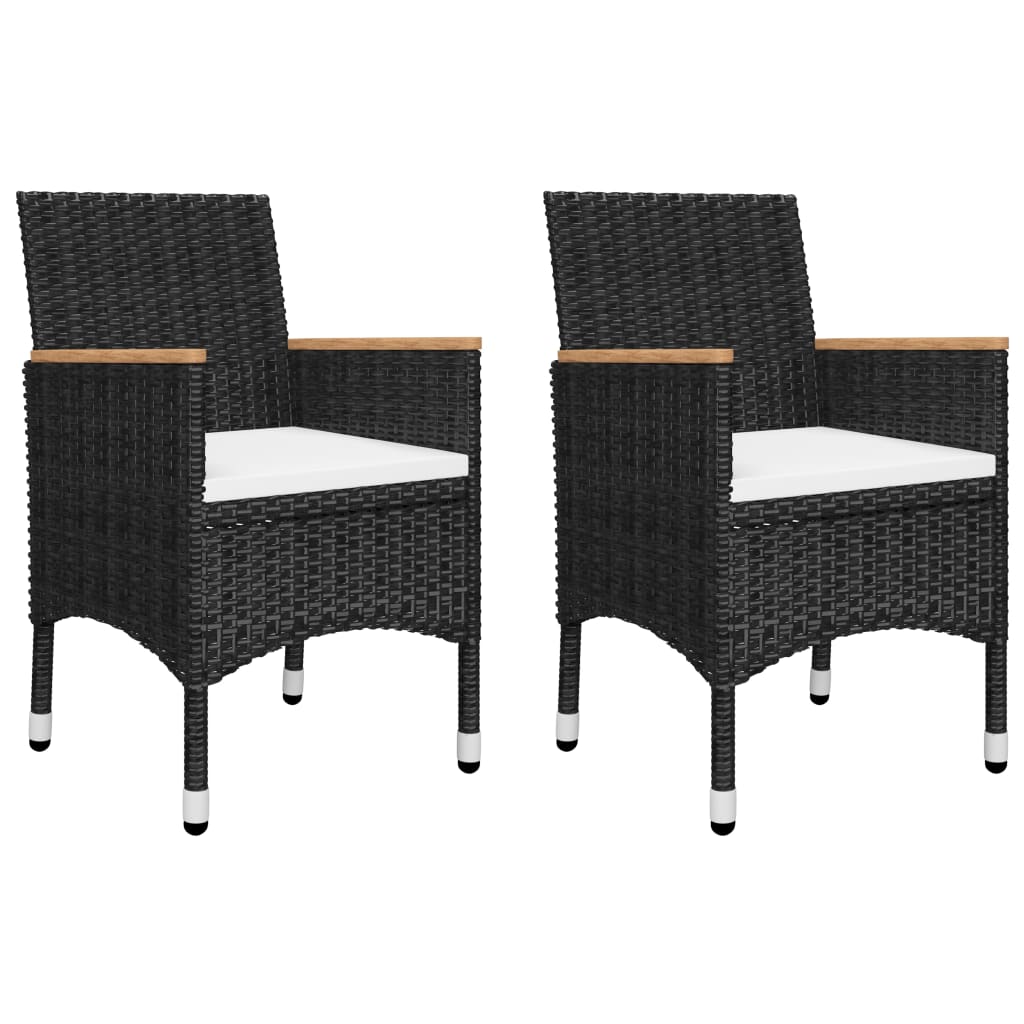3-piece garden dining set black