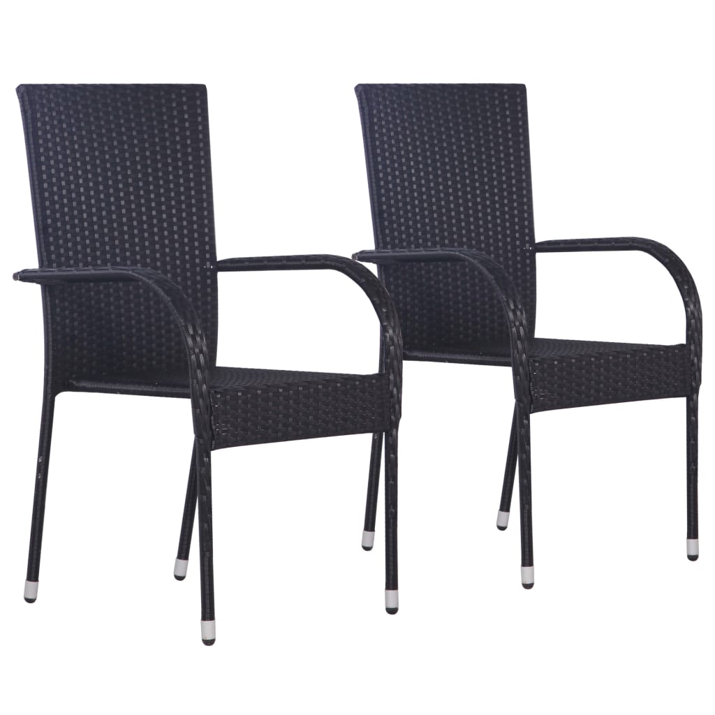 3-piece garden dining set black