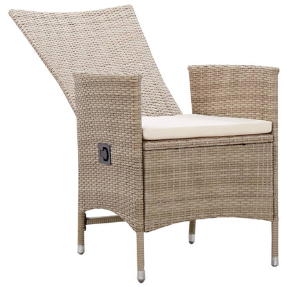 3-piece garden dining set beige