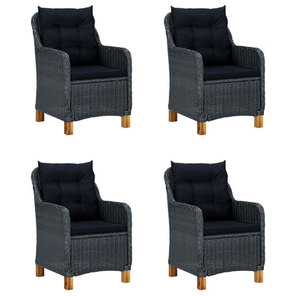 5-piece garden dining set dark grey