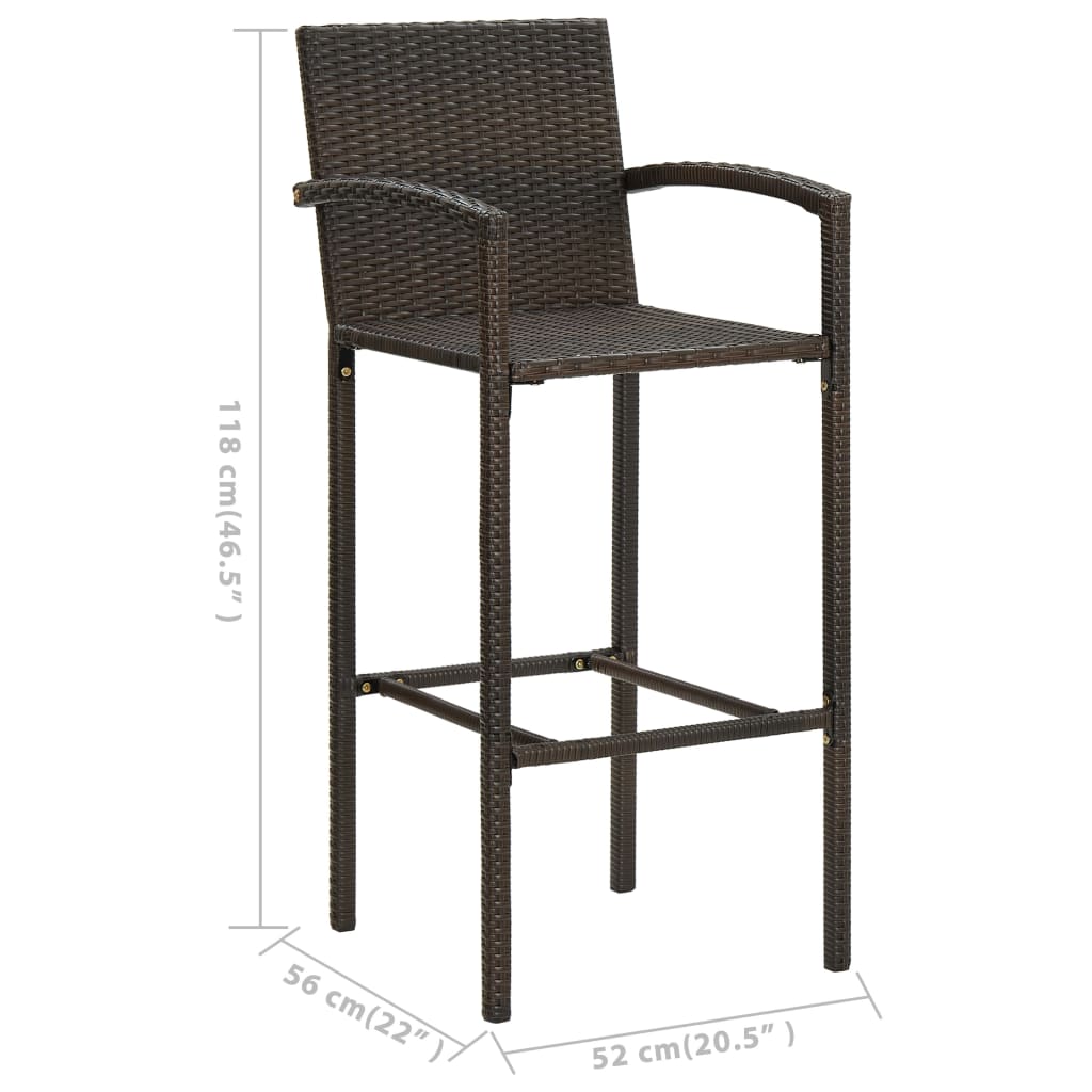 7-tlg. Gartenbar-Set Braun