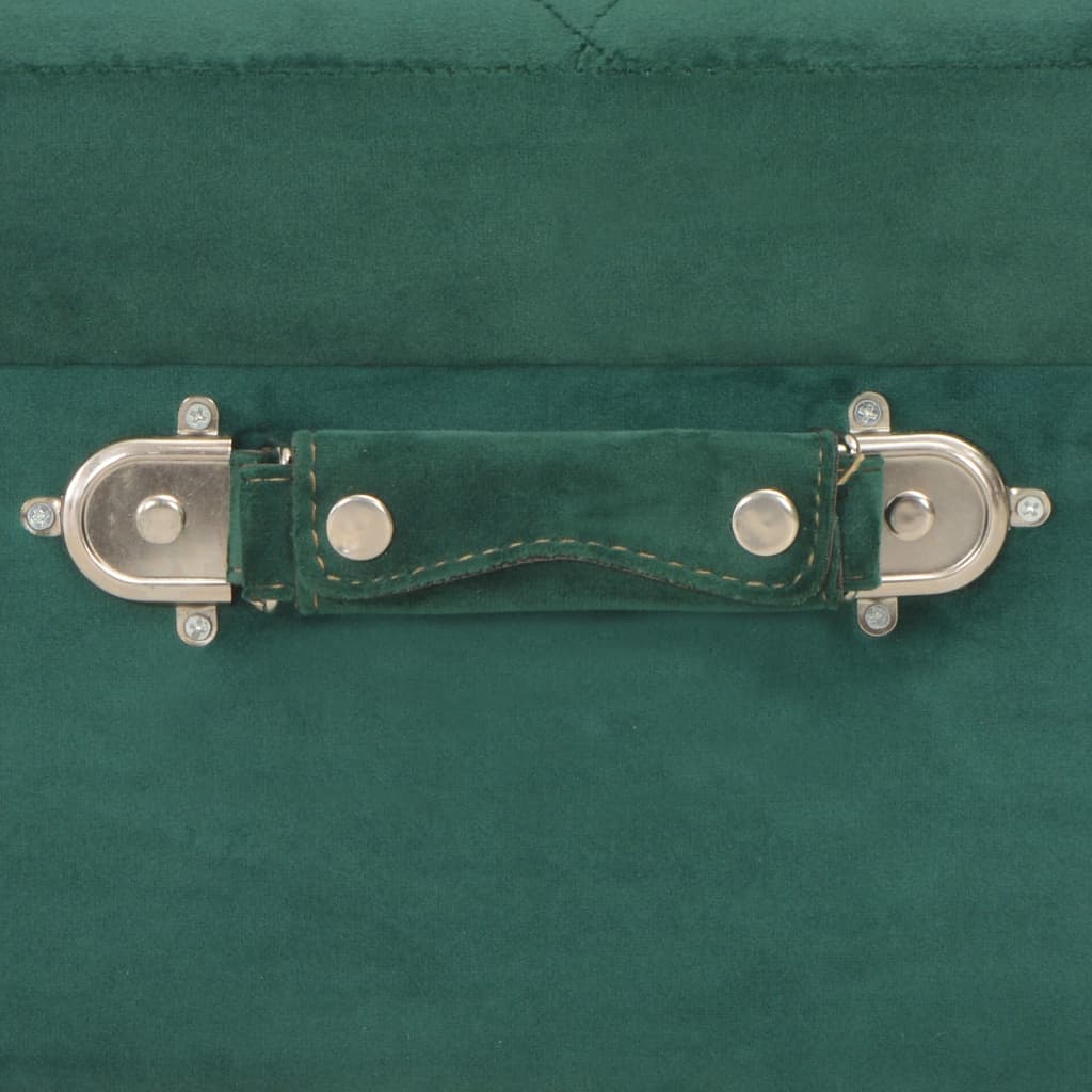 Hocker mit Stauraum 3 Stk. Grün Samt