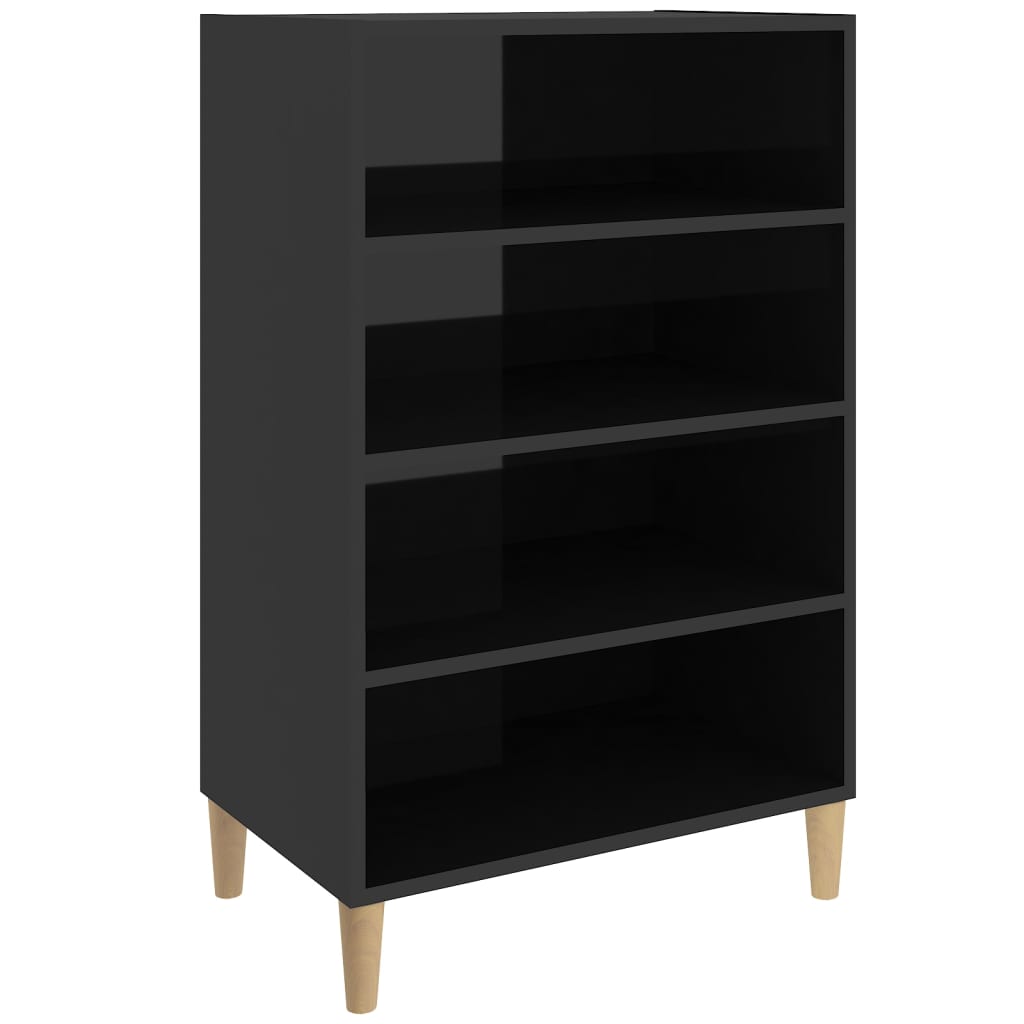 Sideboard Hochglanz-Schwarz 57x35x90 cm Holzwerkstoff