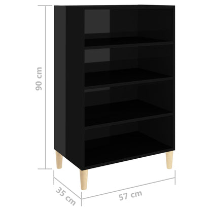 Sideboard Hochglanz-Schwarz 57x35x90 cm Holzwerkstoff