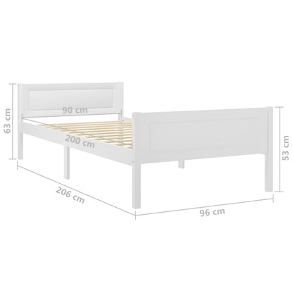 Solid wood bed white pine 90x200 cm