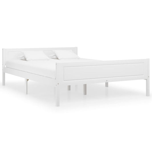Solid wood bed pine white 140x200 cm