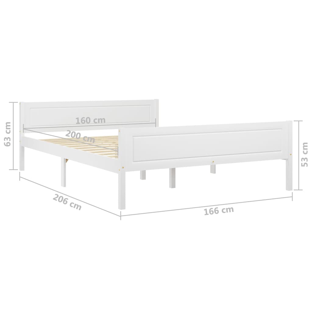 Solid wood bed pine white 160x200 cm