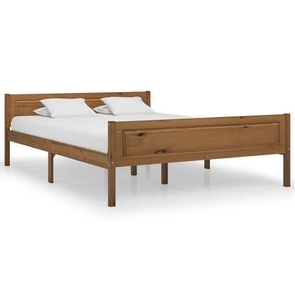 Solid wood bed pine honey brown 160x200 cm