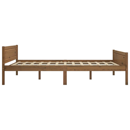 Solid wood bed pine honey brown 160x200 cm