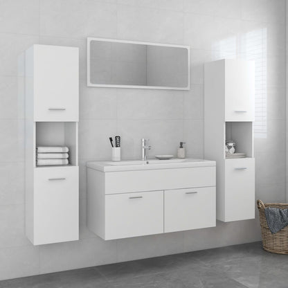 Bathroom furniture set white wood material