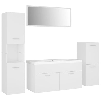 Bathroom furniture set white wood material