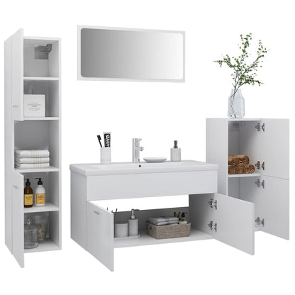 Bathroom furniture set white wood material