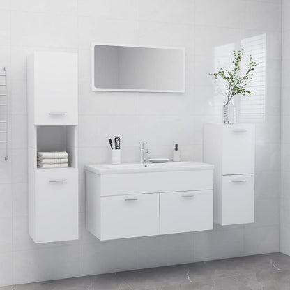 Bathroom furniture set white wood material