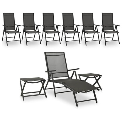 9-piece garden lounge set black and anthracite