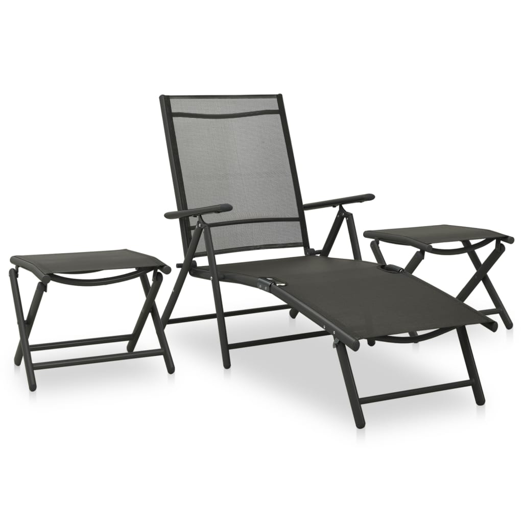 9-piece garden lounge set black and anthracite