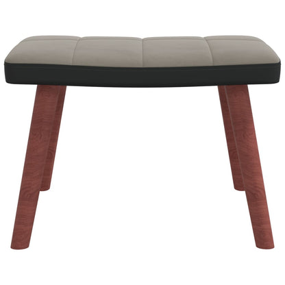 Stolica za ljuljanje sa tabureom svijetlo sivi baršun i PVC