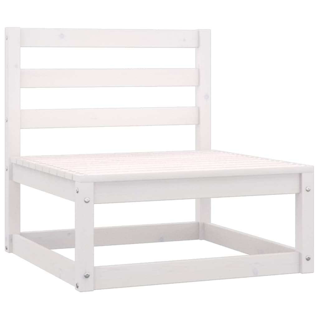 Garden sofa 2-seater white solid pine