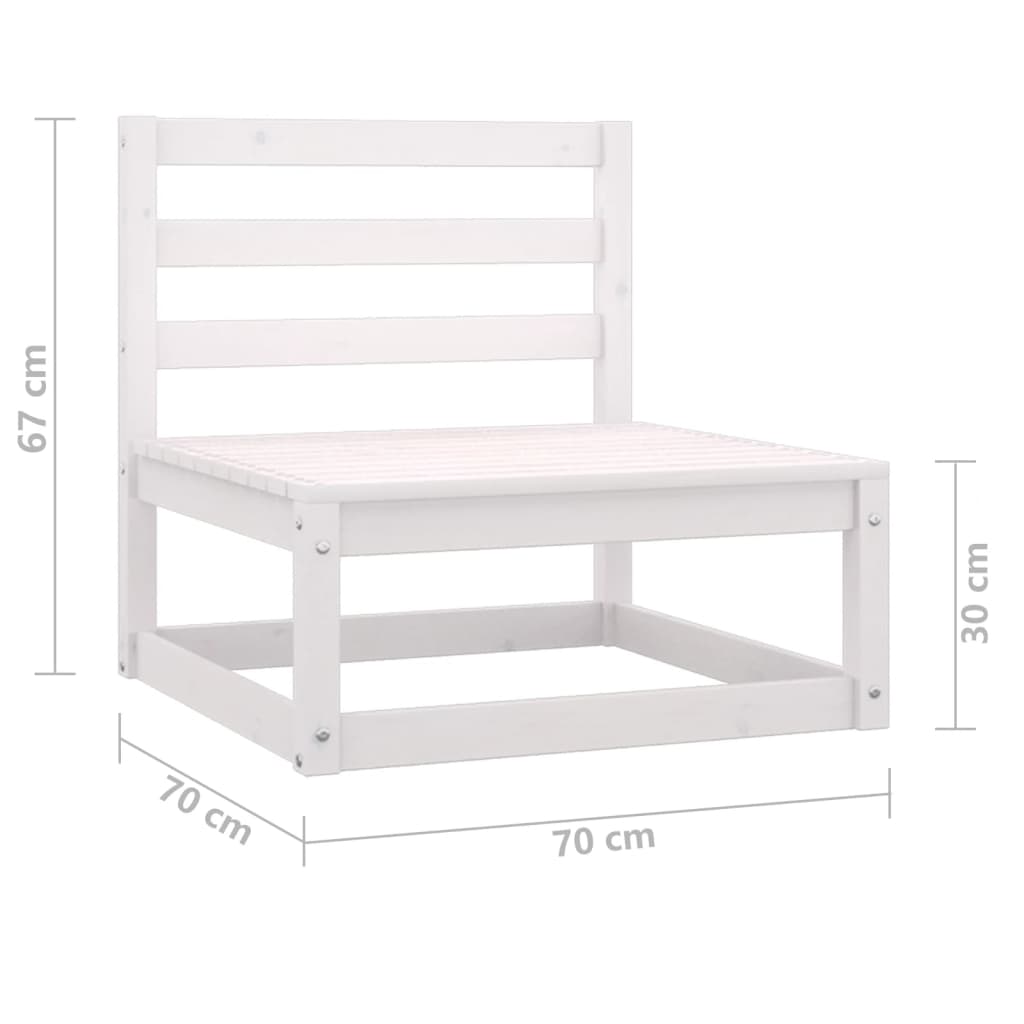 Garden sofa 2-seater white solid pine