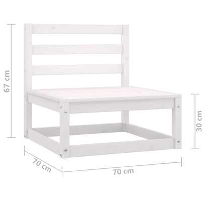 Garden sofa 2-seater white solid pine