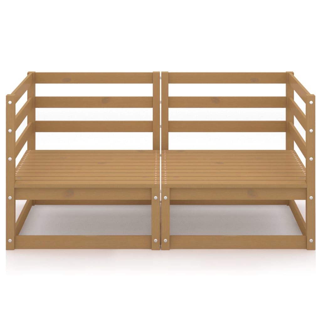 Gartensofa 2-Sitzer Honigbraun Massivholz Kiefer