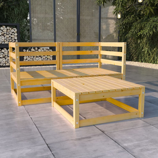 3-piece garden lounge set solid pine