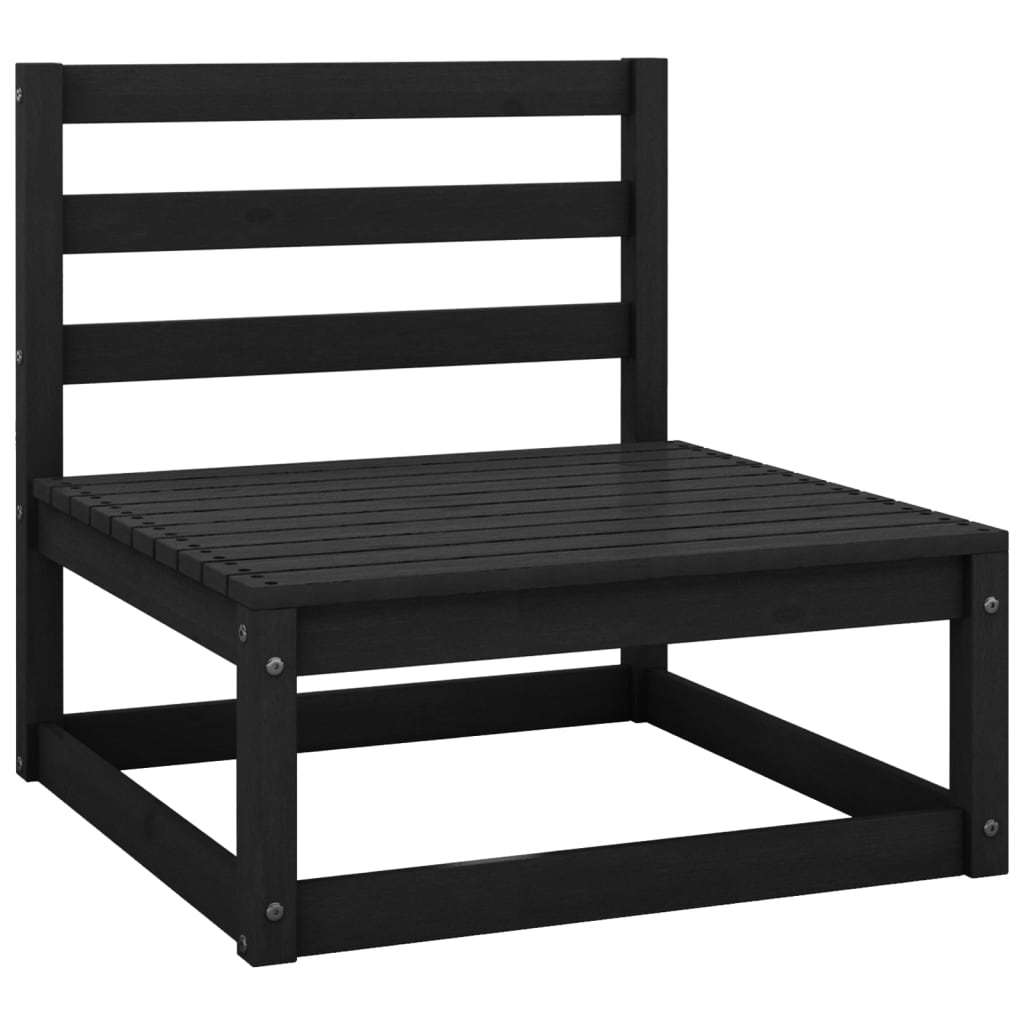 4-piece garden lounge set black solid pine