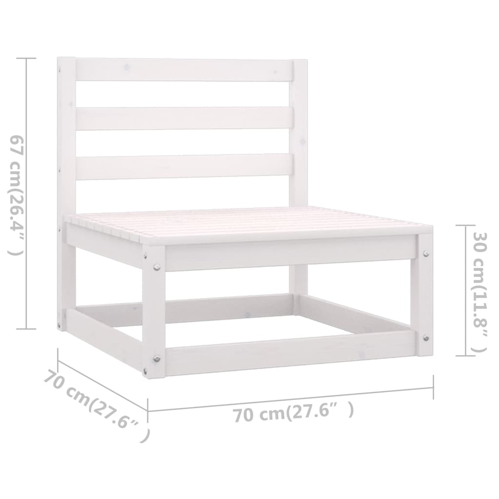 4-piece garden lounge set white solid pine