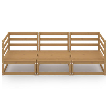 Outdoor-Sofa 3-Sitzer Honigbraun Massivholz Kiefer
