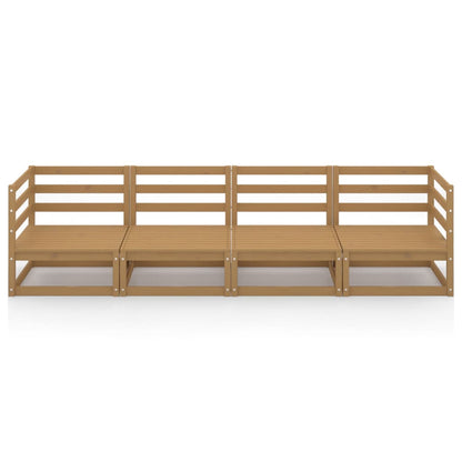 Outdoor-Sofa 4-Sitzer Honigbraun Massivholz Kiefer