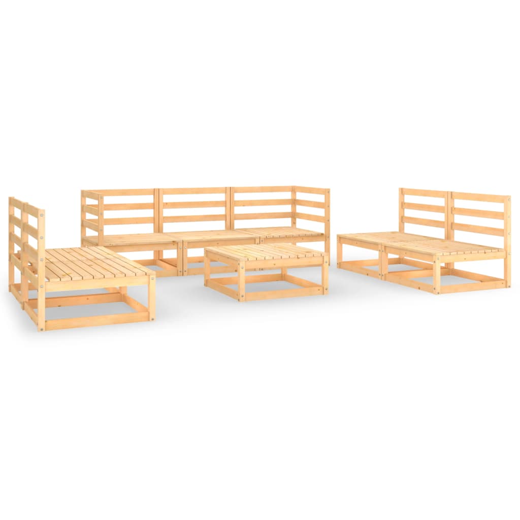 8-piece garden lounge set solid pine