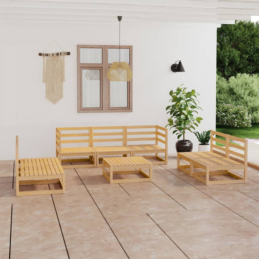 8-piece garden lounge set solid pine