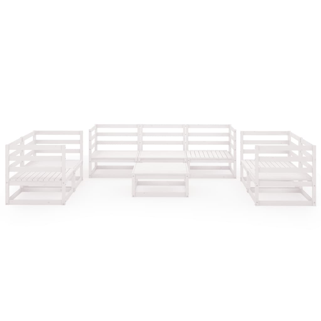 8 kom. Vrtna lounge garnitura od bijelog punog bora