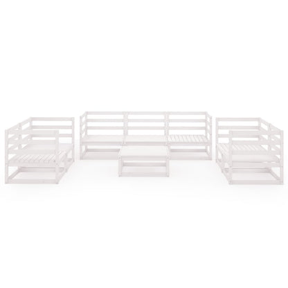 8 kom. Vrtna lounge garnitura od bijelog punog bora