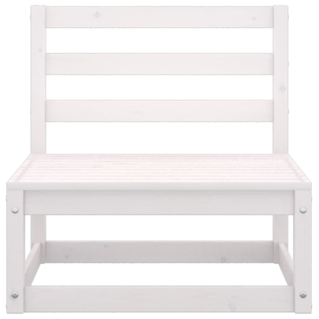8-piece garden lounge set white solid pine