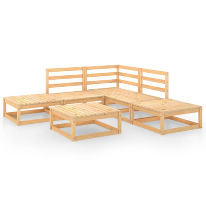 6-tlg. Garten-Lounge-Set Massivholz Kiefer