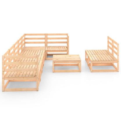 9-tlg. Garten-Lounge-Set Massivholz Kiefer