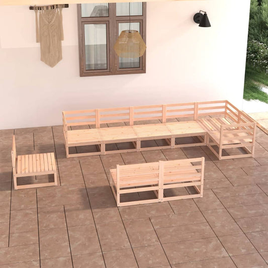9-tlg. Garten-Lounge-Set Massivholz Kiefer